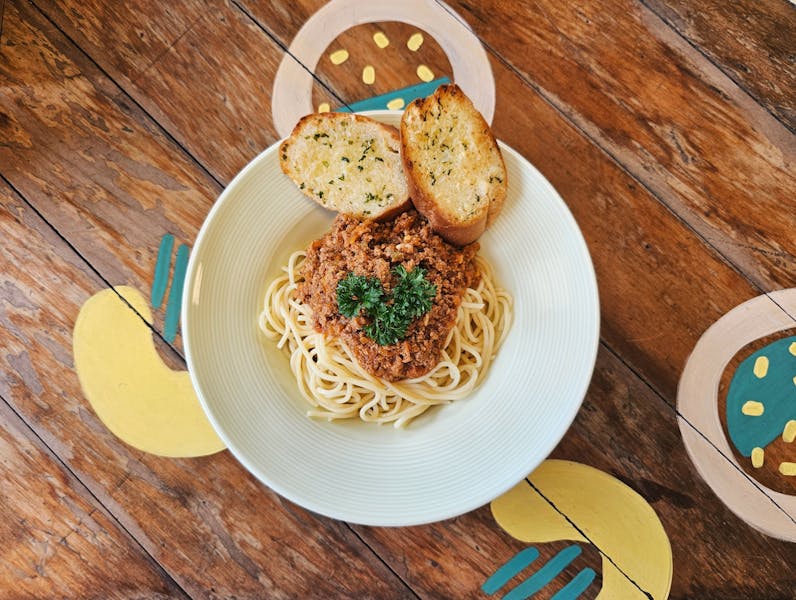 Spaghetti Bolognese with rich meat sauce