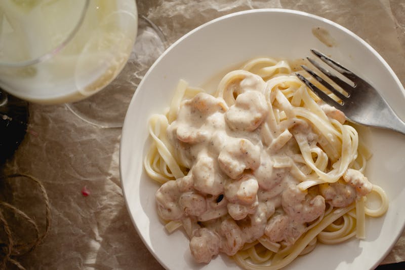 Fettuccine Alfredo with creamy parmesan sauce