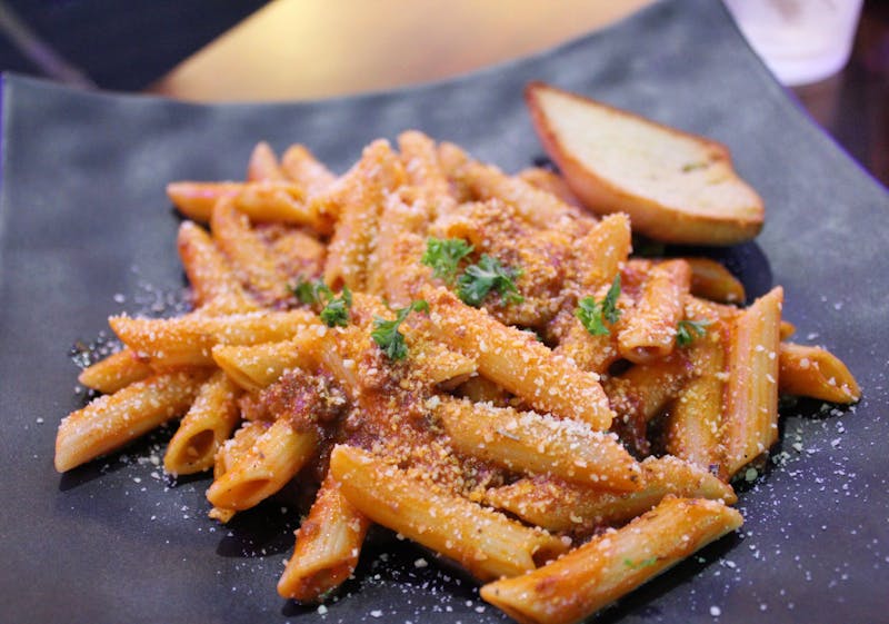 Penne arrabbiata with spicy tomato sauce
