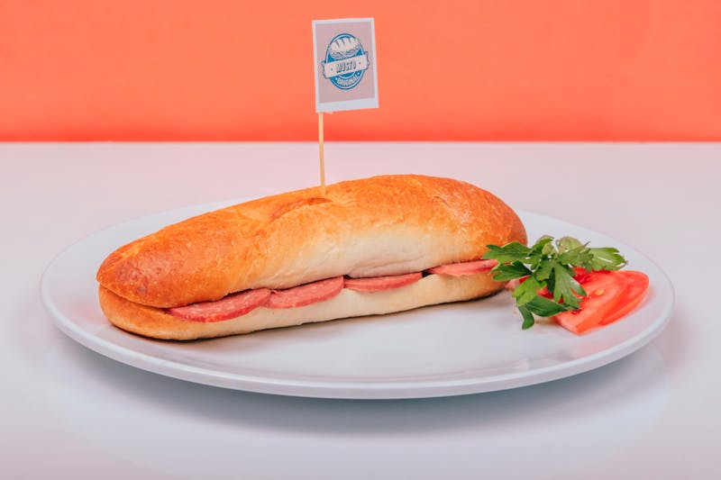 Italian sub sandwich with deli meats